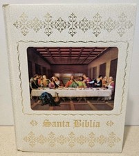 Santa Biblia RV 1909 Spanish Family Bible Deluxe White Gold Illustrated 2011 picture