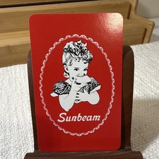 Vintage NOS Single Swap Sunbeam Advertisement  Playing Card- Girl/Red picture