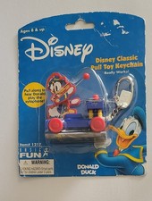 Vintage Collectable Basic Fun Donald Duck Pull Toy Keychain  Sealed Carded picture