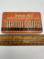 BAUER & BLACK HANDI-SNIPS WET PRUF INSTANT AIDS Tin Medical First Aid Advert picture