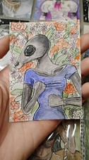 ACEO Original 2.5x3.5 Fantasy Ant Woman Trading Card Collectible picture