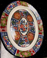 Japan Floral Plate 18.x14”Heavy And Largest picture