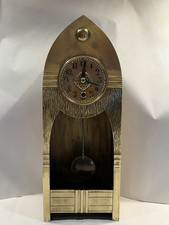 Rare Antique German Arts & Crafts Brass Mantel Clock picture