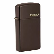 Zippo Slim Brown w/Zippo Logo Windproof Lighter, 49266ZL picture