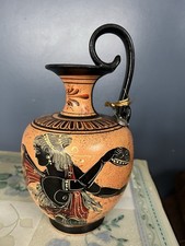 Rare Greek Vase Museum Replica Hand Painted Made in Greece 9” Tall picture