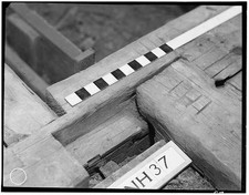 Photo:Newmarket NH Doe Garrison 1930s Attic Summer Beam Chimney Girt HABS picture