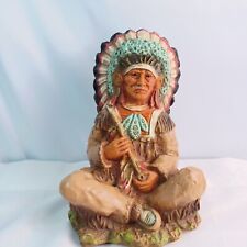 Indian Chief 1978 Universal Statuary Corp Chicago 225 Peace Pipe Native American picture