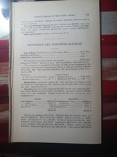 ~1878 Train Report PROVIDENCE & WORCESTER RAILROAD Massachusetts Rhode Island  picture