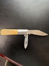 Vintage Barlow Pocket Knife 2 Blade  Bone Handle See Pics  picture