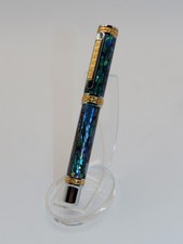 Handmade Rollerball Pen with Stunning Blue Abalone. Makes A Great Gift #116 picture