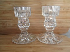 Vintage Beyer 24% Lead Crystal Candle Holders West Germany Set of 2 picture