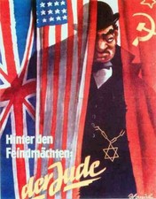 WW2 WWII German Third Reich Propaganda Poster Print Anti Allies - picture