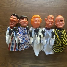 Vintage 1980s Political Punching Puppets Reagan Dukakis Thatcher Dole (?) Bush picture