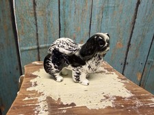 Chin Pekingese Ceramic Dog Figurine Black White Japan about 2”by 2.5” RARE picture