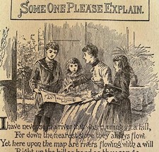 Someone Please Explain Poem 1892 Victorian Art Woodcut Printing Ephemera DWY10B picture