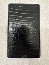Vintage Alfred Dunhill Black Reptile Leather Cigarette Case Gold Tone Interior picture