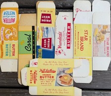 Vintage Mixed Lot of 6 Country Display Dairy Butter Boxes 