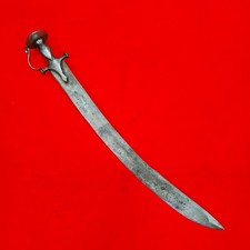 Indo Persian Mughal Rajput Sikh Silver Koftgari Damascus Tegha Sword Tulwar picture