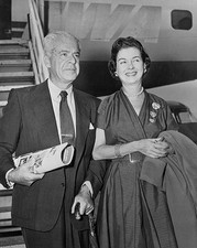 Joan Bennet husband Walter Wanger arrive via TWA non stop from Los- Old Photo picture