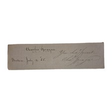 Charles Sprague 1855 Autograph Signed Cut – Boston Poet & Orator, July 4, 1855 picture