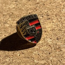Vintage Enamel Porsche Logo Pin Badge picture
