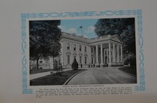 Antique Washington DC White House Historical Art Print 1923 Original Wall Art picture