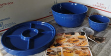 Longaberger 8-IN-1 Entertainer, Multi Serving Kit, Cornflower Bowl, Casserole EX picture