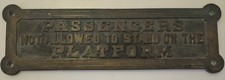 c1890 Original B&O RR Railroad Statio Baltimore & Ohio BRASS Warning Sign picture