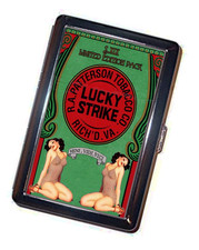 Lucky Strike pin-up twins cigarette case advertisement Accessory picture