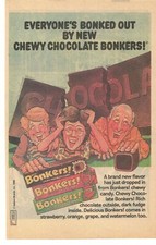 1986 Bonkers Chewy Chocolate Candy Advertisement picture