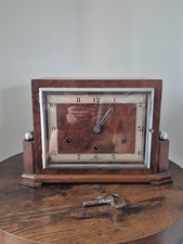Art Deco Westminster Mantle Clock 1930s Antique Armac Mechanism Walnut Working picture