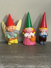 Vintage 1979 Unieboek David The Gnome Figurine Lot of 3 - Boy, Girl, & Boy Fairy picture