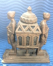  Art Nouveau Cast Iron Spelter Figural Lady  Lamp  Antique Rare picture
