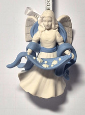 Wedgwood White & Blue Porcelain Angel Christmas Ornament picture