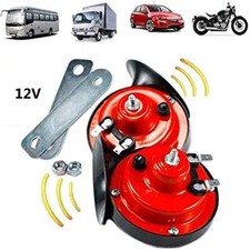 2x 12V 300DB Super Loud Train Horn Waterproof Motorcycle Car Truck SUV Boat Red picture