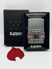 Zippo 2000 American Classic Brushed Chrome Raised Pewter Symbol New W/Box picture