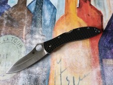Spyderco  Centofante 3, Satin CPM-CruWear Plain Blade, Carbon Fiber Handle picture
