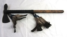 Native American War Club, Cherokee, Faux BLack Snakeskin, Tomahawk, COA #97 picture