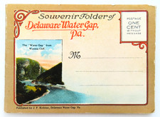 Delaware Water Gap Postcard Folder Vintage Souvenir Mini Pennsylvania Travel PA picture