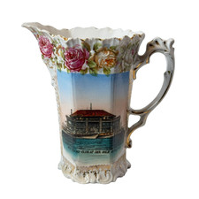 CLUB AT SEA ISLE NJ NEW JERSEY Souvenir Porcelain Trinket ANTIQUE CREAMER picture