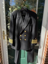 Men’s Service Dress Blue US Navy Captain’s Uniform Size 44S. Winter Weight. picture