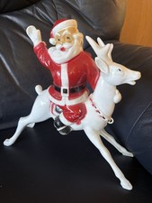 Vtg Rosbro Irwin Hi Ho Santa Riding Reindeer  1950s hard plastic picture
