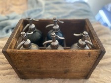 Antique Seltzer Bottles-Quantity of 5 with Wooden Box picture