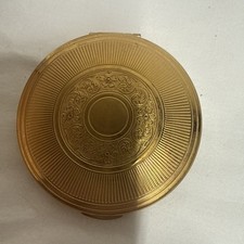 Vintage KIGU Of London Gold Toned Round England Compact Powder & Screen picture
