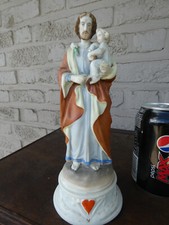 Vintage vieux paris porcelain saint joseph figurine statue picture