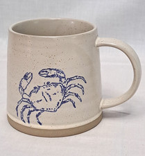New Karma Gifts Speckled Beige Crab Coffee Mug 16oz Stoneware Ocean Beach Decor  picture