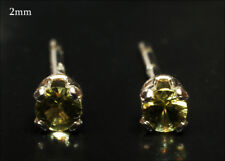 Extraterrestrial Peridot Earrings - From a Pallasite Meteorite - 2mm picture