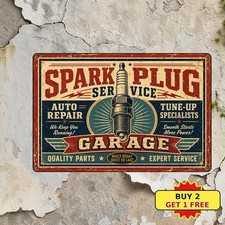 Vintage Auto Shop Metal Sign Retro Garage Mechanic Tools Gas Station Plaque picture