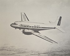 Vintage McDonnell Douglas Super DC-3 Aircraft Aviation Art Print B&W picture