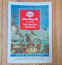 Vintage 1944 WWII ESSO War Map III  Pacific Theater Japan US Militaria Foldout picture